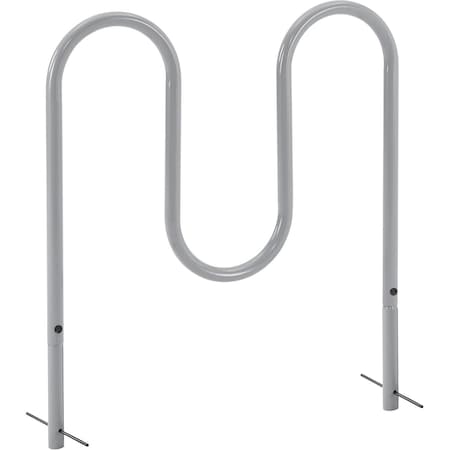 Global Industrial Wave Bike Rack, 5-Bike Capacity, Below Ground Mount, Gray 670341GGY